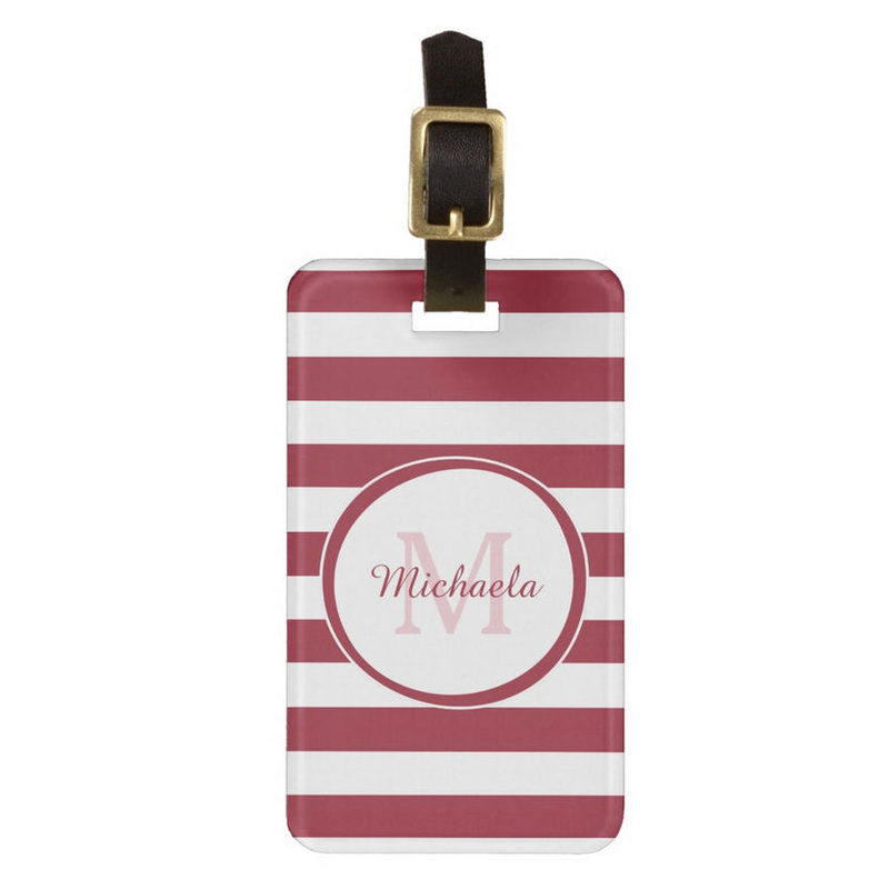 Fashionable Name Chili Pepper Red Candy Stripes Travel Bag Tags