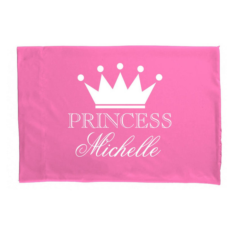 Chic Personalized Pink Princess Crown For Girly Girls Pillowcase